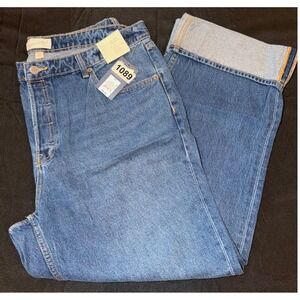 Universal Thread‎ Womens Jeans Mid Rise 90s Baggy Leg Dark Wash Size 17 REG
